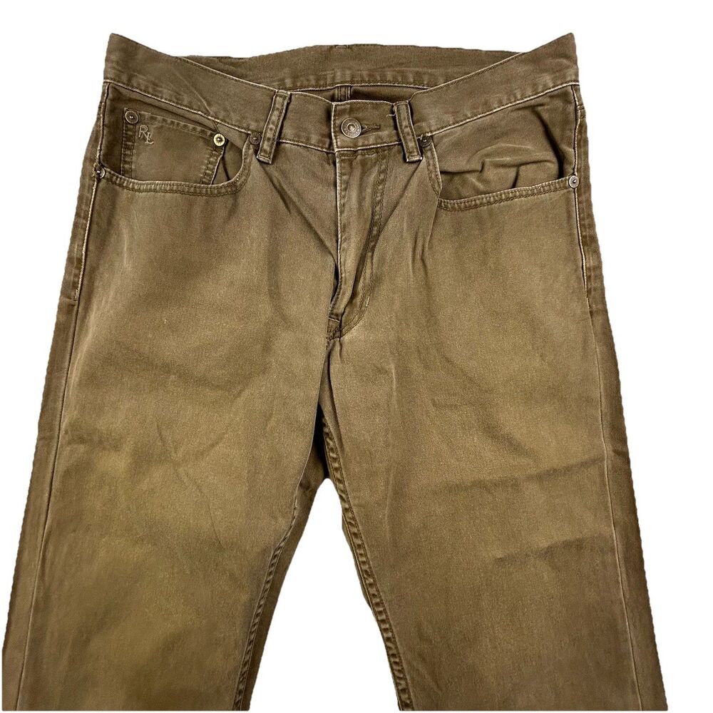 Polo Ralph Lauren 650 Pants Men 30x30 Military Green Denim Chino Preppy Straight